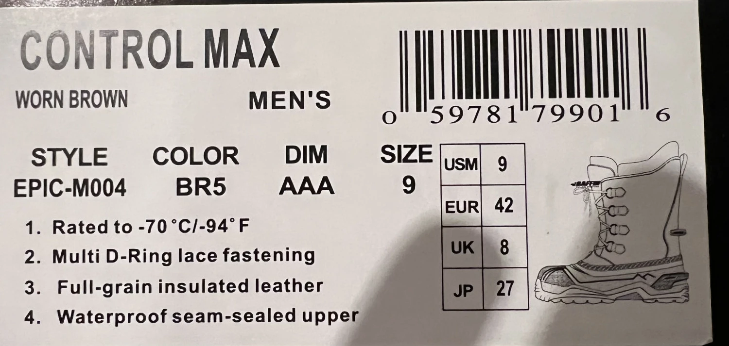 Baffin - Control Max - Chaussures Hiver 4 Baffin - Control Max - Chaussures Hiver – Image 2